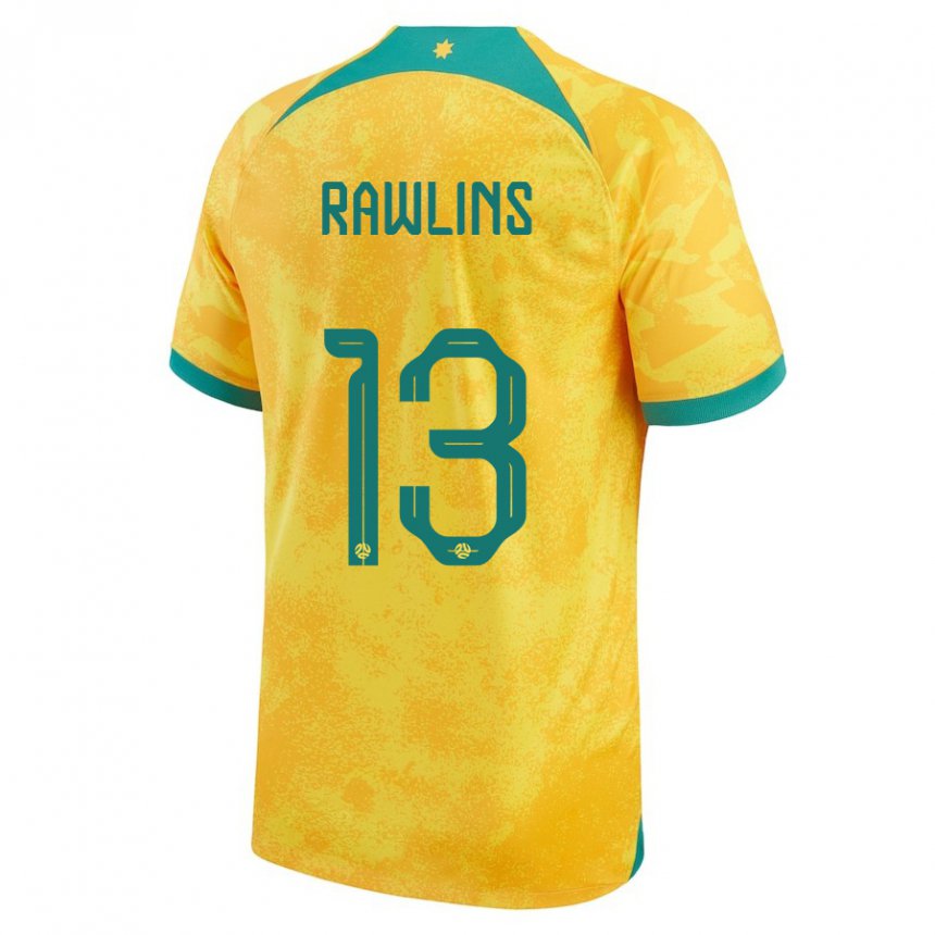 Enfant Maillot Australie Joshua Rawlins #13 Doré Tenues Domicile 22-24 T-shirt Suisse