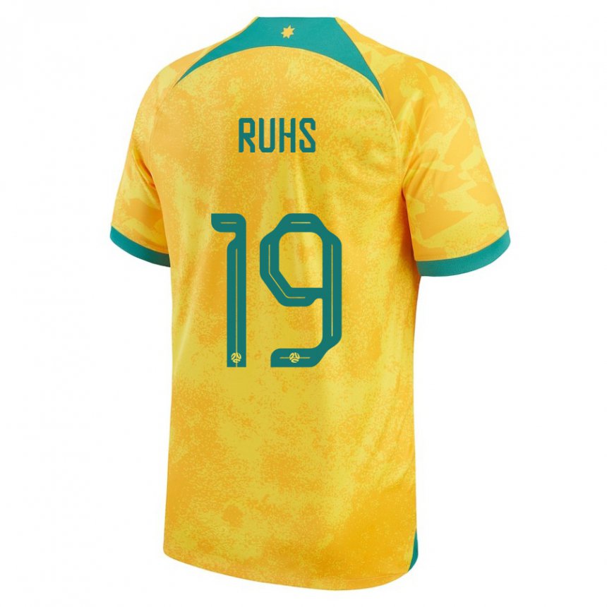 Enfant Maillot Australie Michael Ruhs #19 Doré Tenues Domicile 22-24 T-shirt Suisse