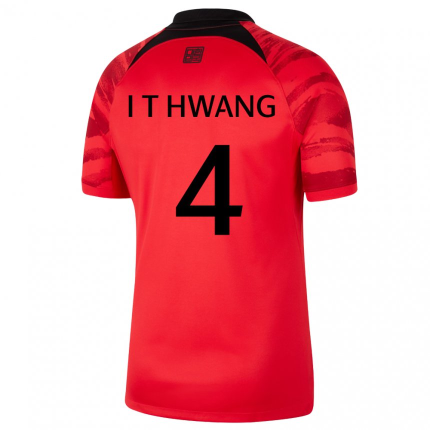 Kinder Südkoreanische Hwang In Taek #4 Rot Schwarz Heimtrikot Trikot 22-24 T-shirt Schweiz