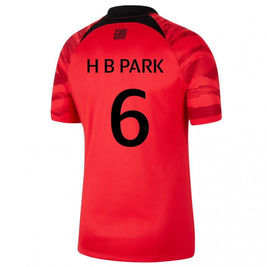 Kinder Südkoreanische Park Hyeon Bin #6 Rot Schwarz Heimtrikot Trikot 22-24 T-shirt Schweiz