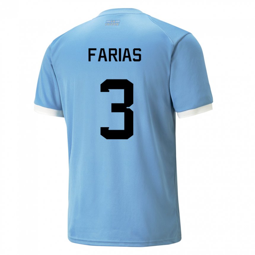 Kinder Uruguayische Daiana Farias #3 Blau Heimtrikot Trikot 22-24 T-shirt Schweiz