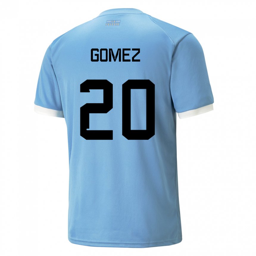 Enfant Maillot Uruguay Luciana Gomez #20 Bleu Tenues Domicile 22-24 T-shirt Suisse