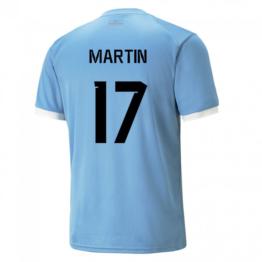 Enfant Maillot Uruguay Juan Martin #17 Bleu Tenues Domicile 22-24 T-shirt Suisse