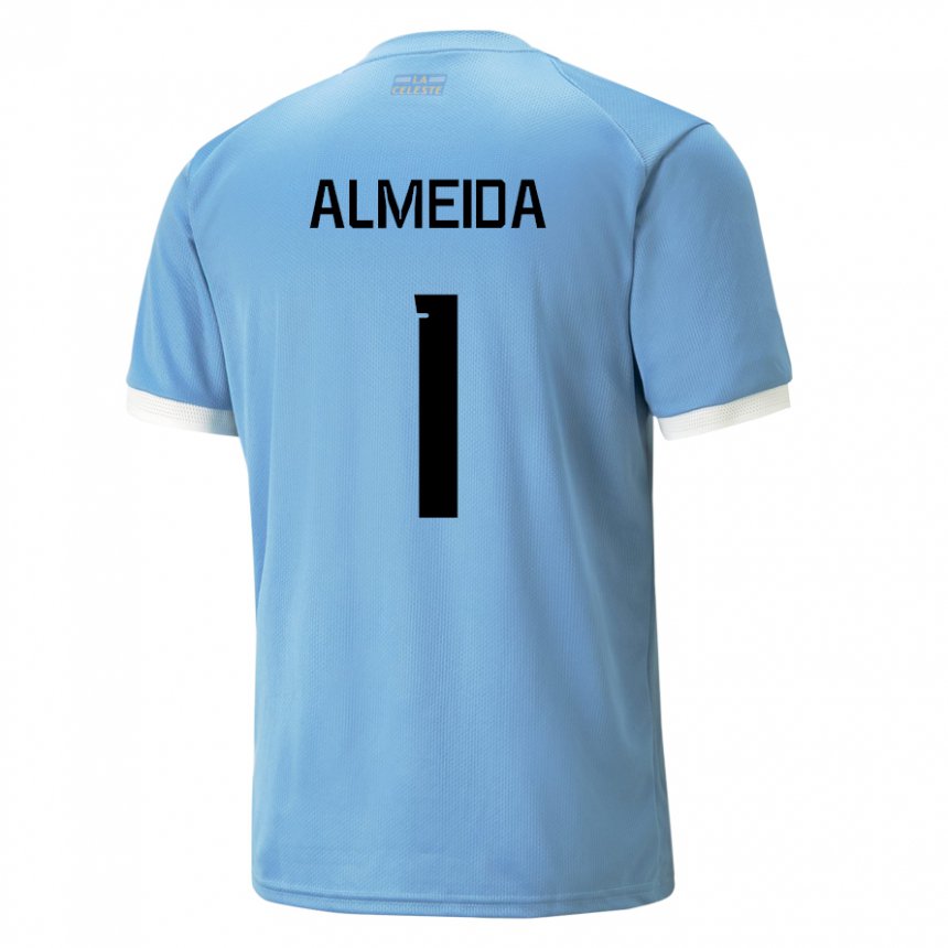 Enfant Maillot Uruguay Martin Almeida #1 Bleu Tenues Domicile 22-24 T-shirt Suisse