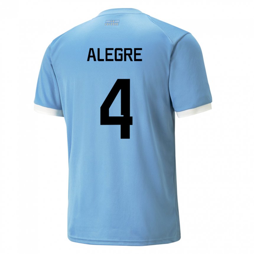 Enfant Maillot Uruguay Ignacio Alegre #4 Bleu Tenues Domicile 22-24 T-shirt Suisse