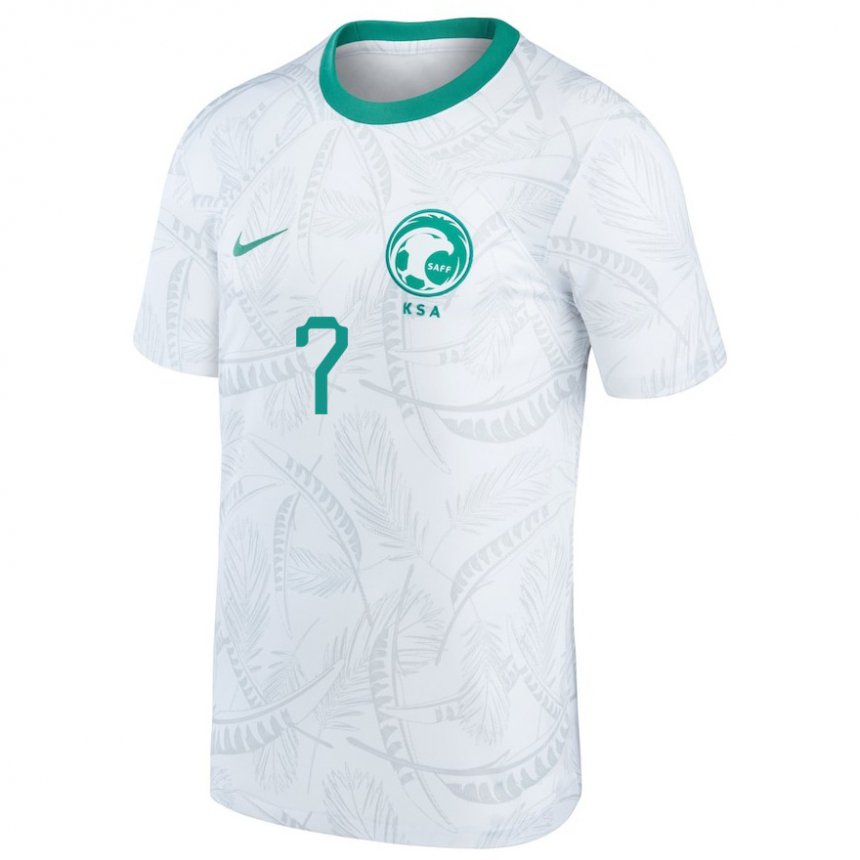 Enfant Maillot Arabie Saoudite Noura Al Ibrahim #7 Blanc Tenues Domicile 22-24 T-shirt Suisse