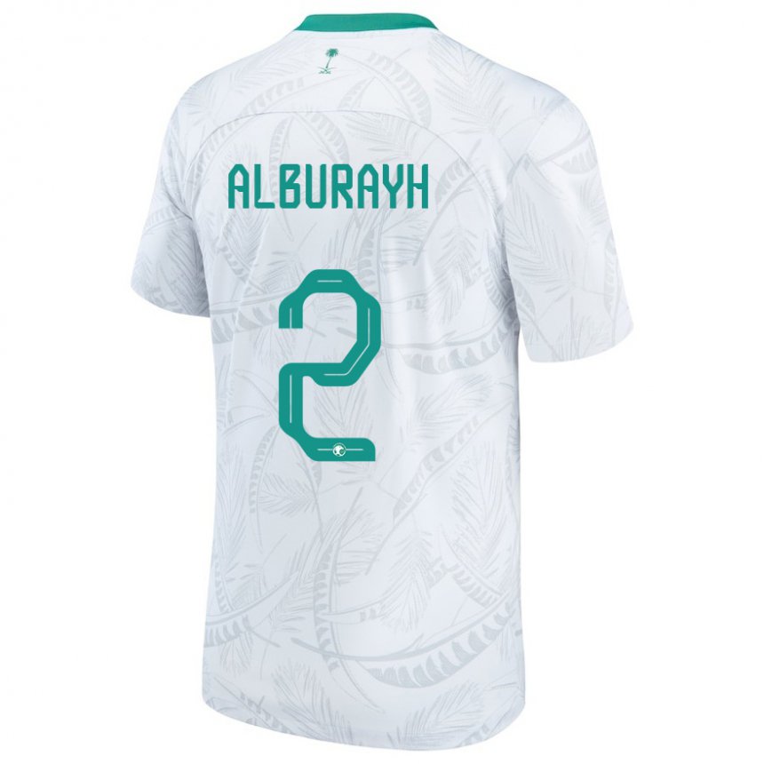 Enfant Maillot Arabie Saoudite Mahmood Alburayh #2 Blanc Tenues Domicile 22-24 T-shirt Suisse
