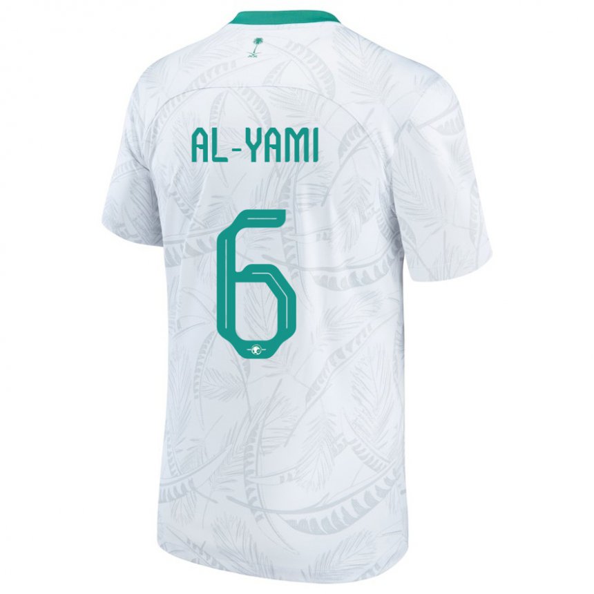 Enfant Maillot Arabie Saoudite Mohammed Al Yami #6 Blanc Tenues Domicile 22-24 T-shirt Suisse