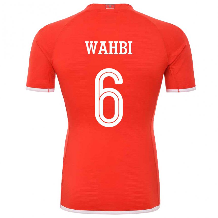 Kinder Tunesische Gaith Wahbi #6 Rot Heimtrikot Trikot 22-24 T-shirt Schweiz