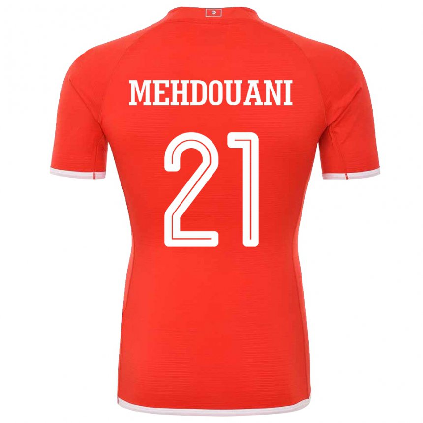 Enfant Maillot Tunisie Firas Mehdouani #21 Rouge Tenues Domicile 22-24 T-shirt Suisse