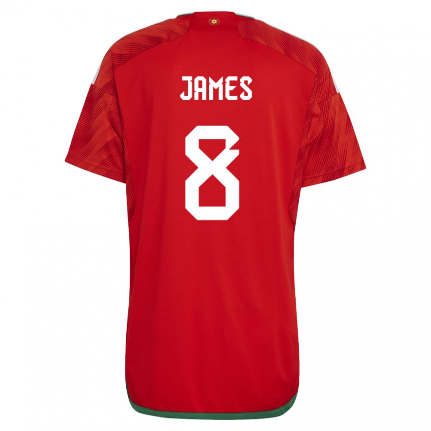 Kinder Walisische Angharad James #8 Rot Heimtrikot Trikot 22-24 T-shirt Schweiz