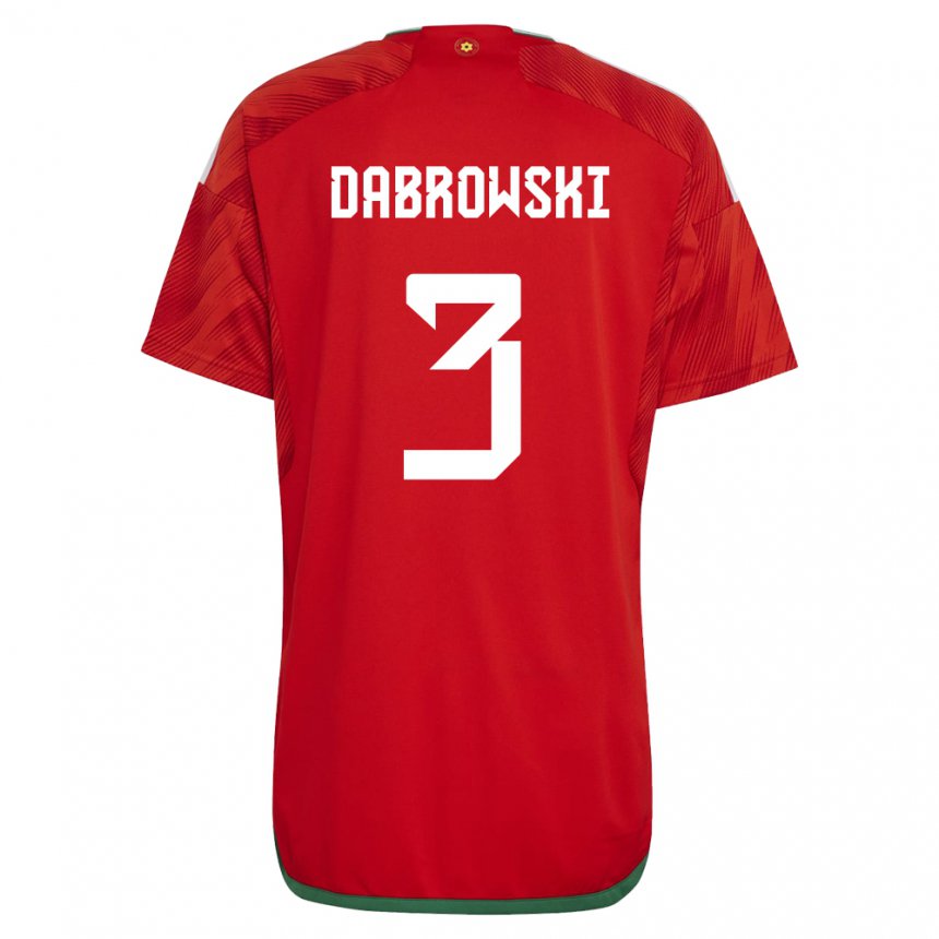 Kinder Walisische Sebastian Dabrowski #3 Rot Heimtrikot Trikot 22-24 T-shirt Schweiz