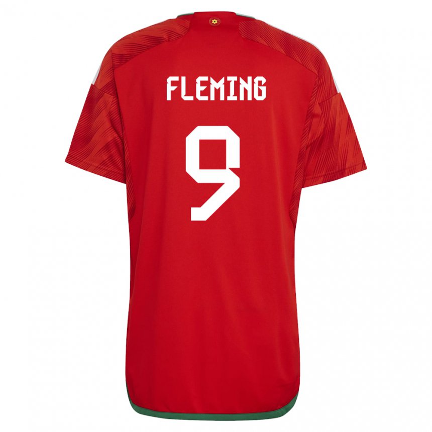 Kinder Walisische Cole Fleming #9 Rot Heimtrikot Trikot 22-24 T-shirt Schweiz