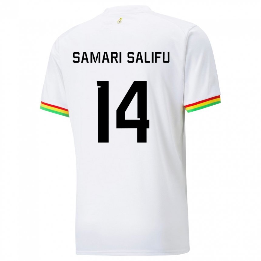 Kinder Ghanaische Abass Samari Salifu #14 Weiß Heimtrikot Trikot 22-24 T-shirt Schweiz