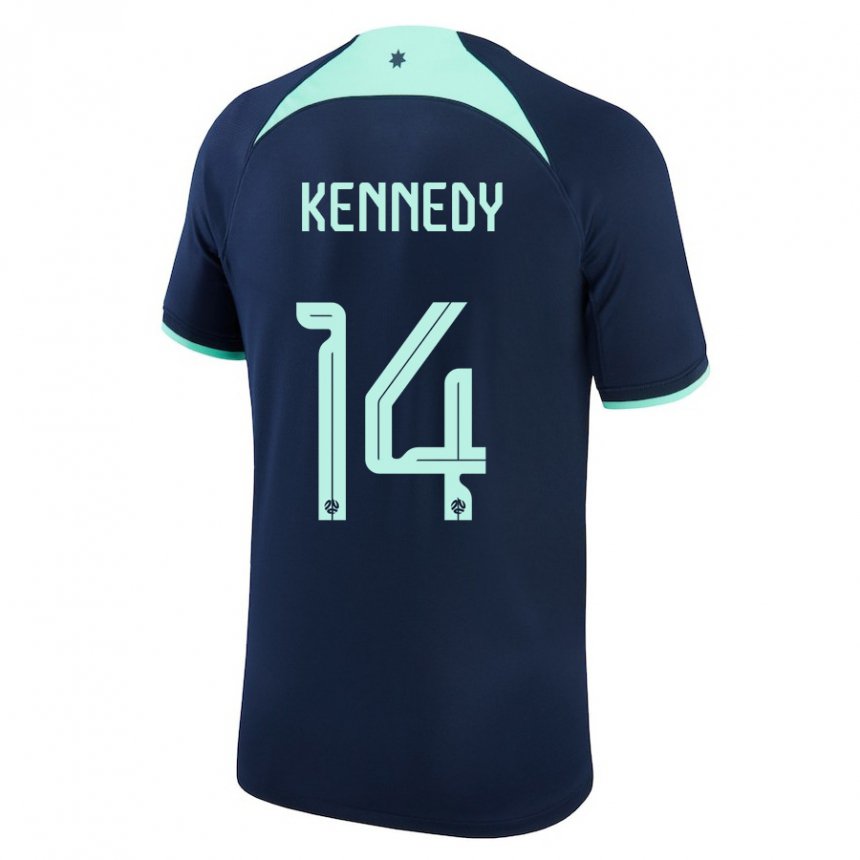 Enfant Maillot Australie Alanna Kennedy #14 Bleu Foncé Tenues Extérieur 22-24 T-shirt Suisse