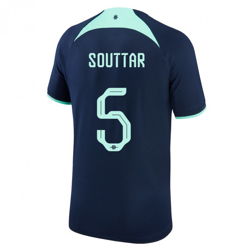 Enfant Maillot Australie Harry Souttar #5 Bleu Foncé Tenues Extérieur 22-24 T-shirt Suisse