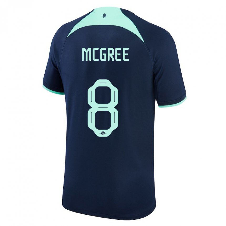 Enfant Maillot Australie Riley Mcgree #8 Bleu Foncé Tenues Extérieur 22-24 T-shirt Suisse