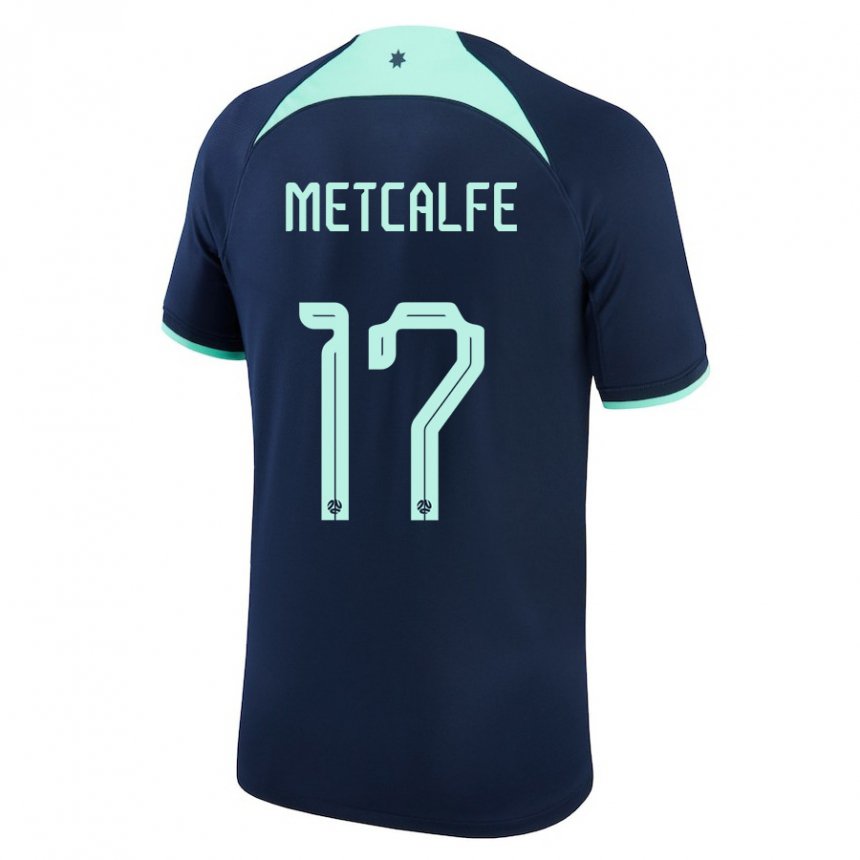 Kinder Australische Conor Metcalfe #17 Dunkelblau Auswärtstrikot Trikot 22-24 T-shirt Schweiz