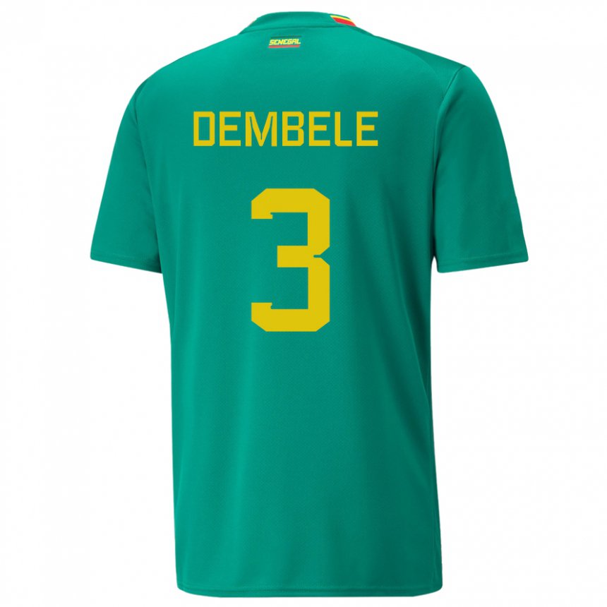 Kinder Senegalesische Anta Dembele #3 Grün Auswärtstrikot Trikot 22-24 T-shirt Schweiz