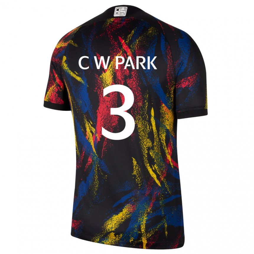 Kinder Südkoreanische Park Chang Woo #3 Mehrfarbig Auswärtstrikot Trikot 22-24 T-shirt Schweiz