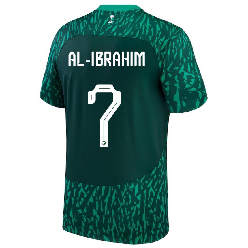 Enfant Maillot Arabie Saoudite Noura Al Ibrahim #7 Vert Foncé Tenues Extérieur 22-24 T-shirt Suisse