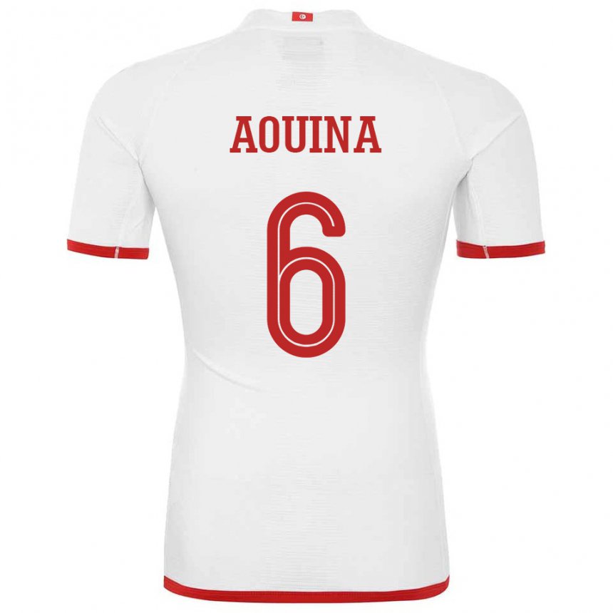 Kinder Tunesische Rania Aouina #6 Weiß Auswärtstrikot Trikot 22-24 T-shirt Schweiz