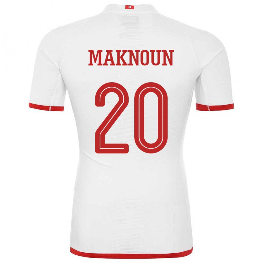 Enfant Maillot Tunisie Leila Maknoun #20 Blanc Tenues Extérieur 22-24 T-shirt Suisse