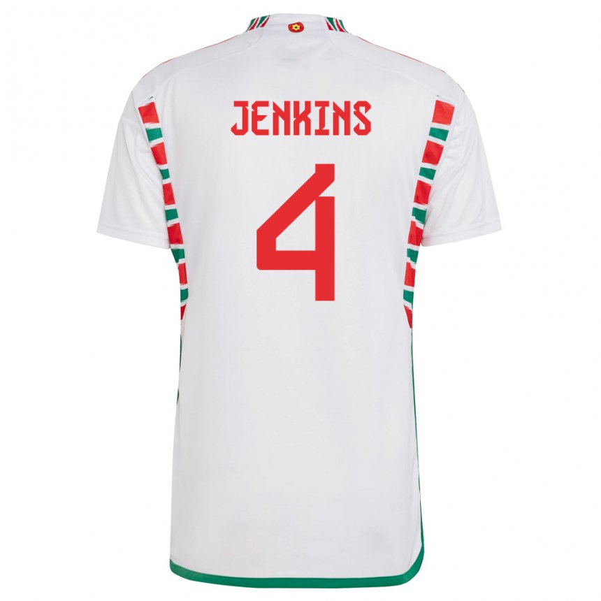 Kinder Walisische Shaunna Jenkins #4 Weiß Auswärtstrikot Trikot 22-24 T-shirt Schweiz