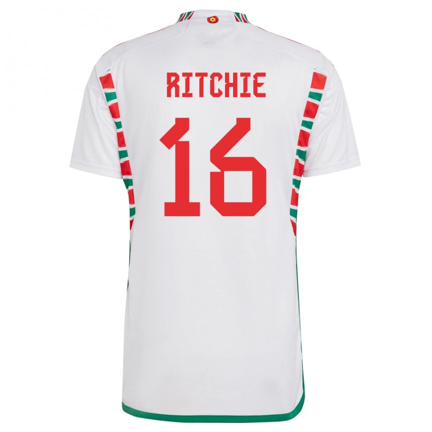 Kinder Walisische Amelia Ritchie #16 Weiß Auswärtstrikot Trikot 22-24 T-shirt Schweiz