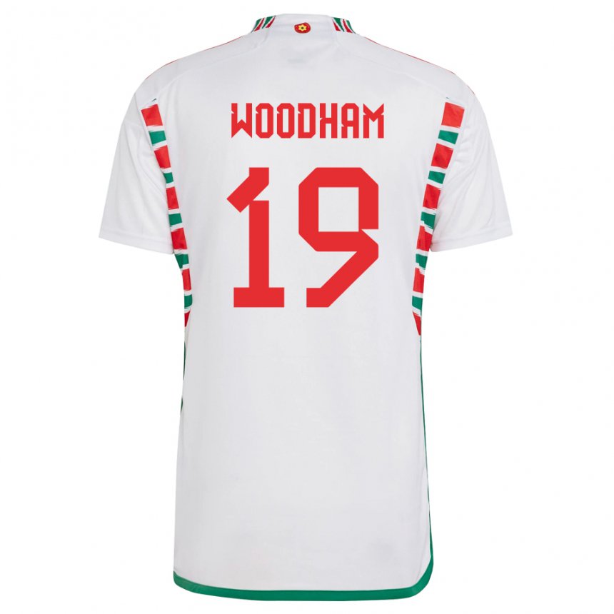 Kinder Walisische Lily Woodham #19 Weiß Auswärtstrikot Trikot 22-24 T-shirt Schweiz