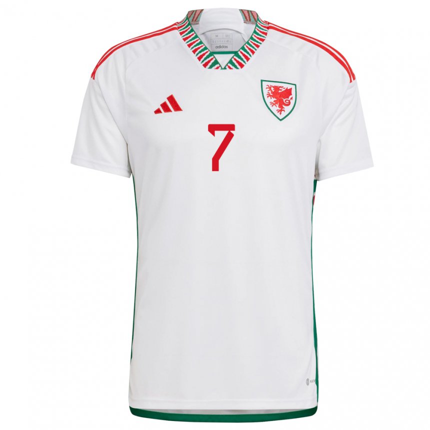 Enfant Maillot Pays De Galles Joel Colwill #7 Blanc Tenues Extérieur 22-24 T-shirt Suisse