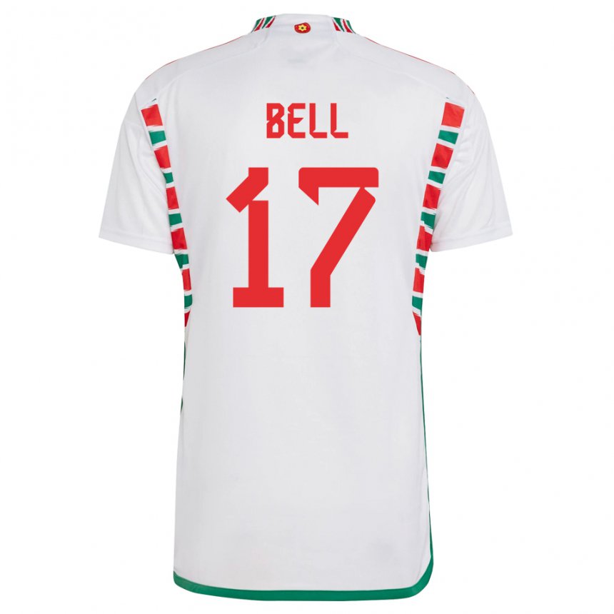 Kinder Walisische Zac Bell #17 Weiß Auswärtstrikot Trikot 22-24 T-shirt Schweiz