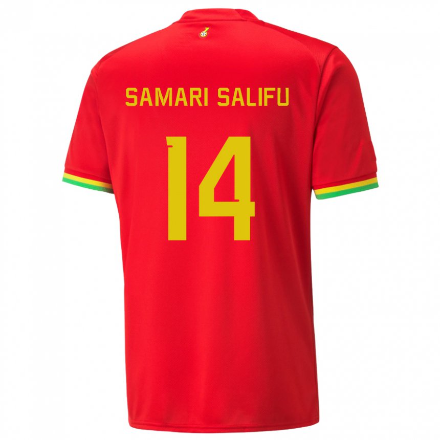 Kinder Ghanaische Abass Samari Salifu #14 Rot Auswärtstrikot Trikot 22-24 T-shirt Schweiz