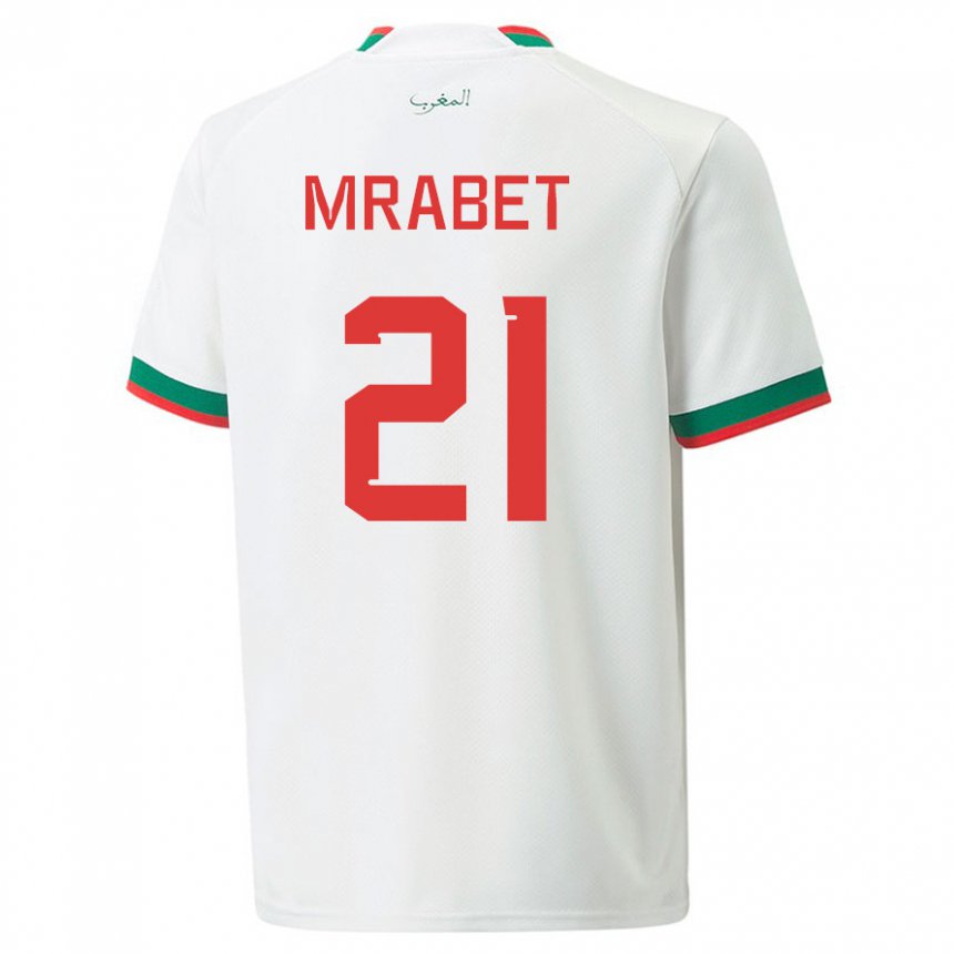 Enfant Maillot Maroc Yasmin Mrabet #21 Blanc Tenues Extérieur 22-24 T-shirt Suisse