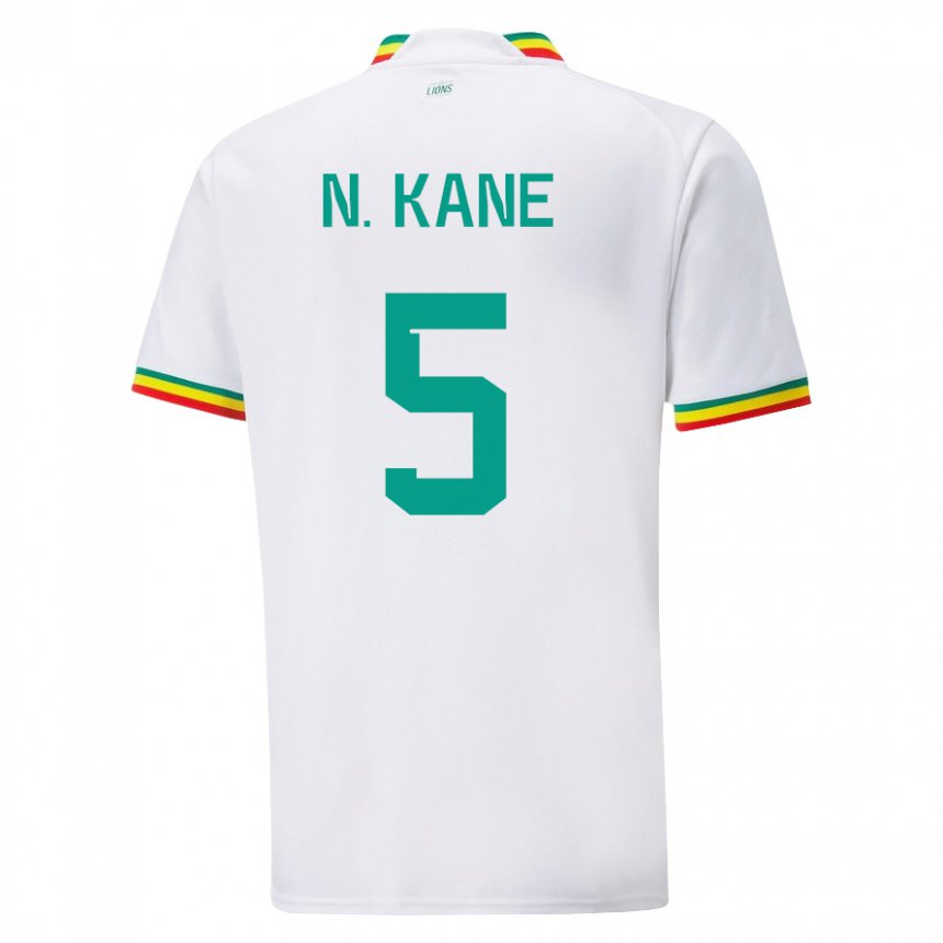 Homme Maillot Sénégal Ndeye Ndiaye Kane #5 Blanc Tenues Domicile 22-24 T-shirt Suisse