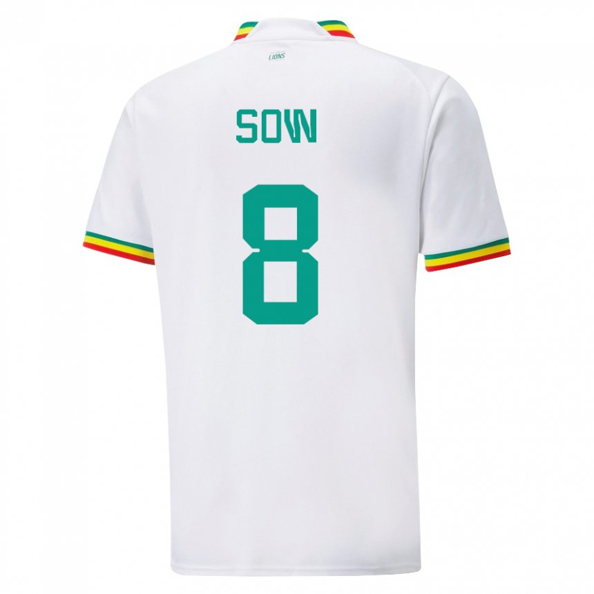 Homme Maillot Sénégal Mbayang Sow #8 Blanc Tenues Domicile 22-24 T-shirt Suisse