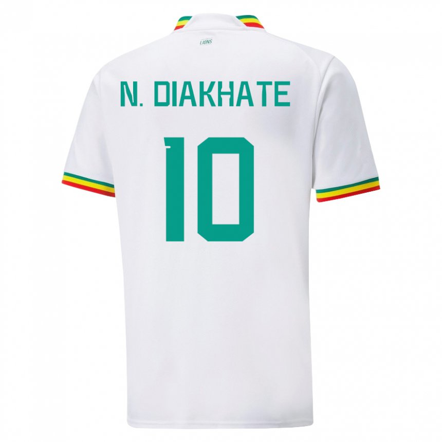 Homme Maillot Sénégal Ndeye Awa Diakhate #10 Blanc Tenues Domicile 22-24 T-shirt Suisse