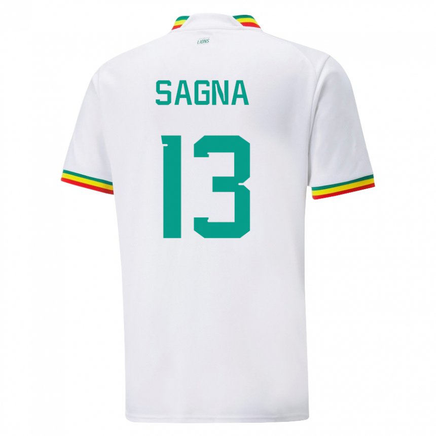 Homme Maillot Sénégal Jeannette Sagna #13 Blanc Tenues Domicile 22-24 T-shirt Suisse