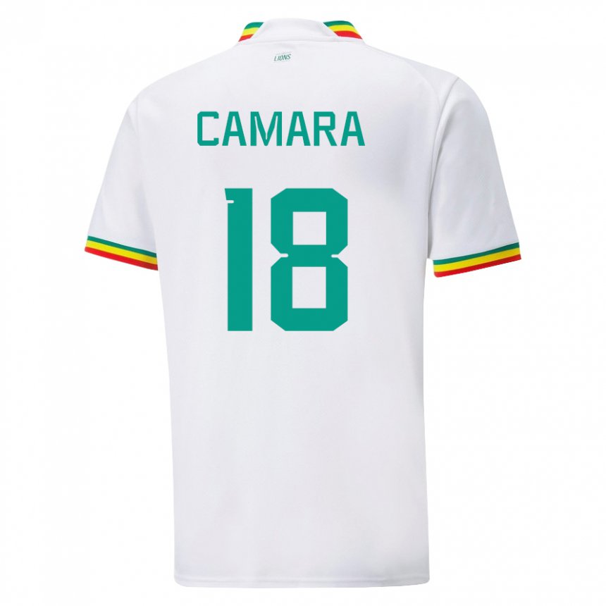 Homme Maillot Sénégal Meta Camara #18 Blanc Tenues Domicile 22-24 T-shirt Suisse