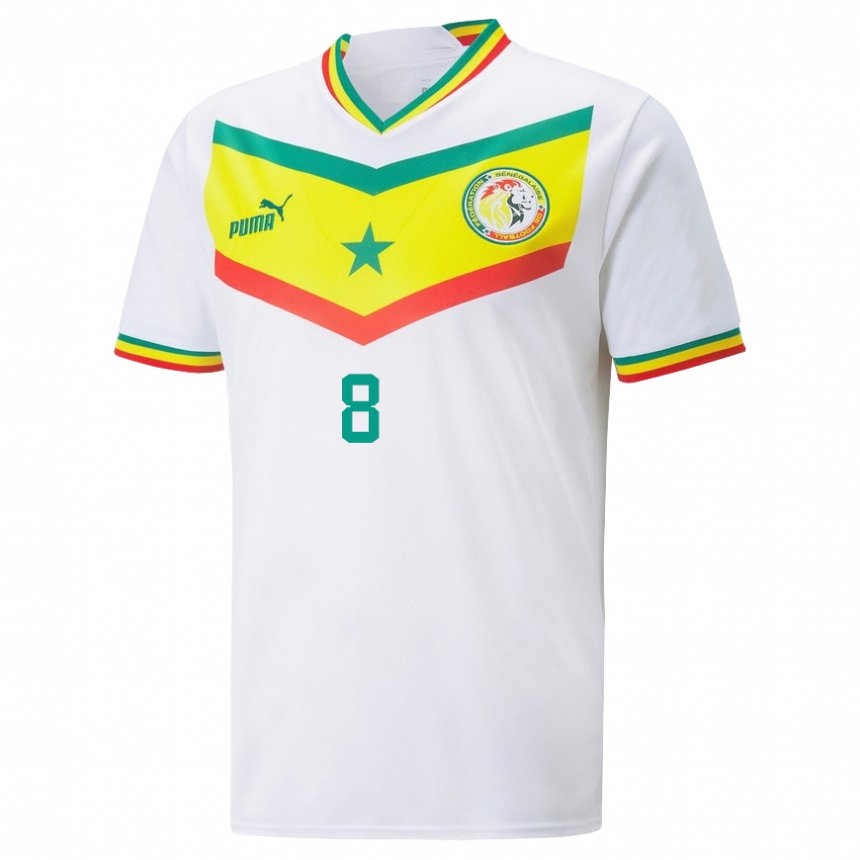Herren Senegalesische Mamadou Mbow #8 Weiß Heimtrikot Trikot 22-24 T-shirt Schweiz