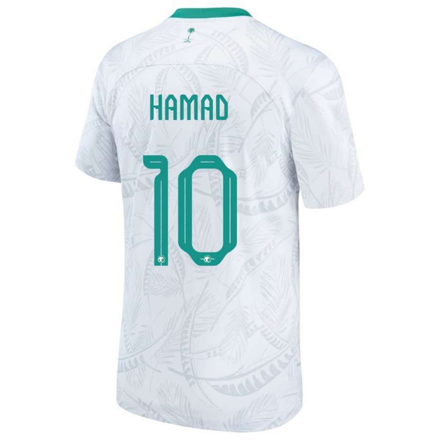 Homme Maillot Arabie Saoudite Sarah Hamad #10 Blanc Tenues Domicile 22-24 T-shirt Suisse