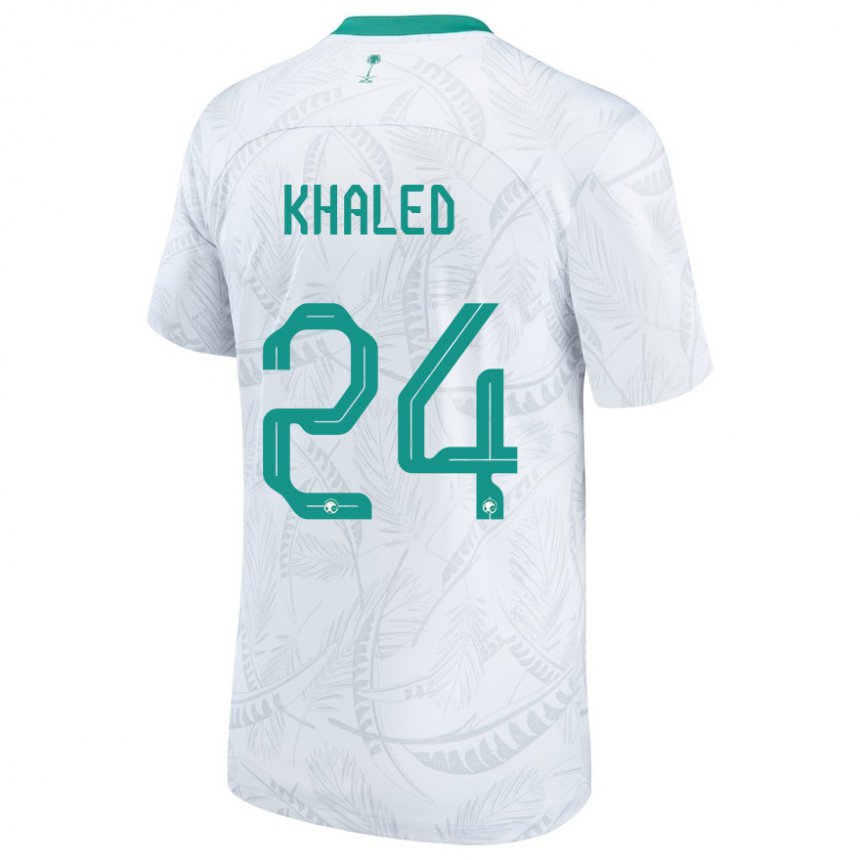 Homme Maillot Arabie Saoudite Atheer Khaled #24 Blanc Tenues Domicile 22-24 T-shirt Suisse