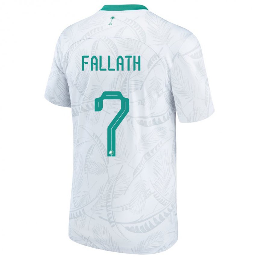 Homme Maillot Arabie Saoudite Fahad Fallath #7 Blanc Tenues Domicile 22-24 T-shirt Suisse