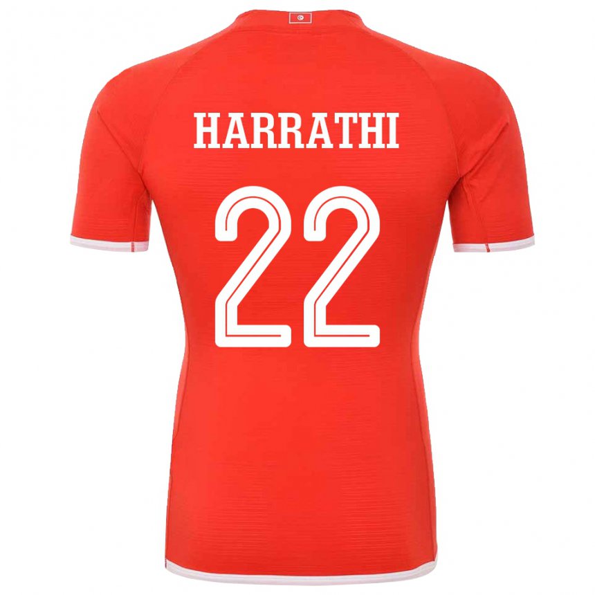 Homme Maillot Tunisie Najla Harrathi #22 Rouge Tenues Domicile 22-24 T-shirt Suisse