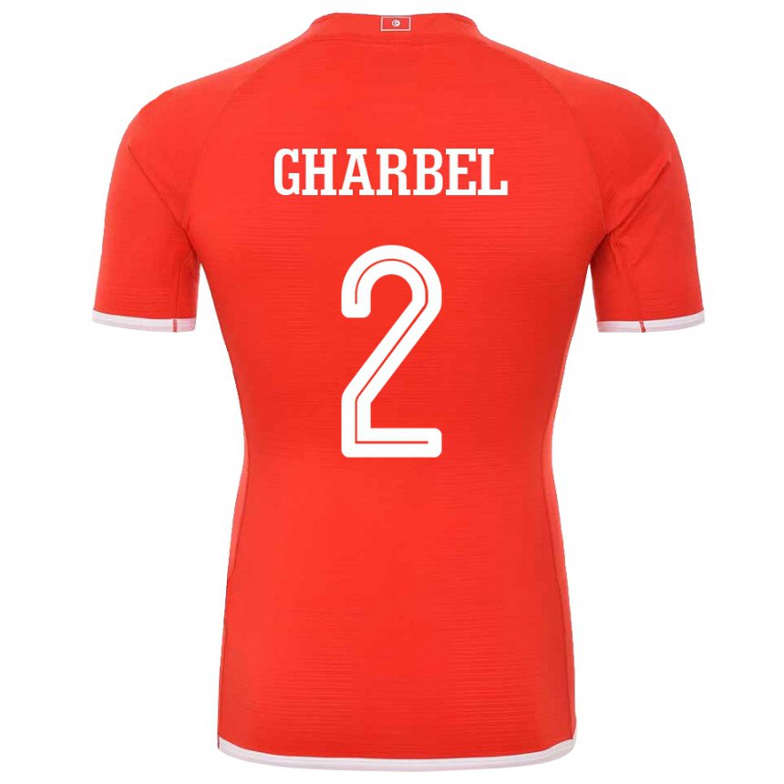 Homme Maillot Tunisie Mahmoud Gharbel #2 Rouge Tenues Domicile 22-24 T-shirt Suisse