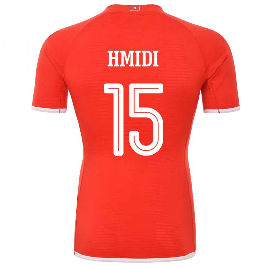 Homme Maillot Tunisie Makolm Hmidi #15 Rouge Tenues Domicile 22-24 T-shirt Suisse