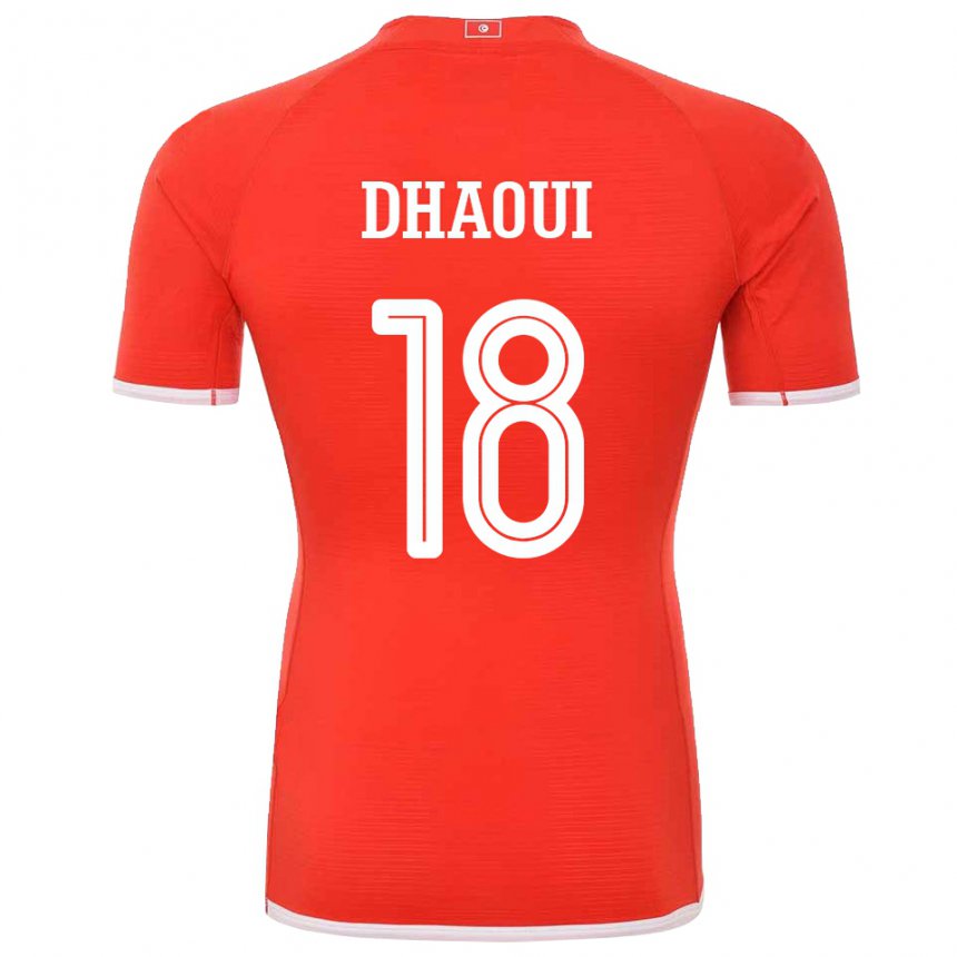 Herren Tunesische Mouhamed Dhaoui #18 Rot Heimtrikot Trikot 22-24 T-shirt Schweiz