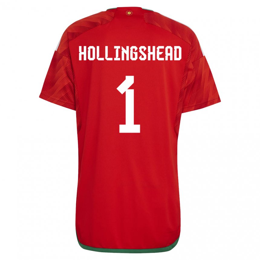 Herren Walisische Ronnie Hollingshead #1 Rot Heimtrikot Trikot 22-24 T-shirt Schweiz