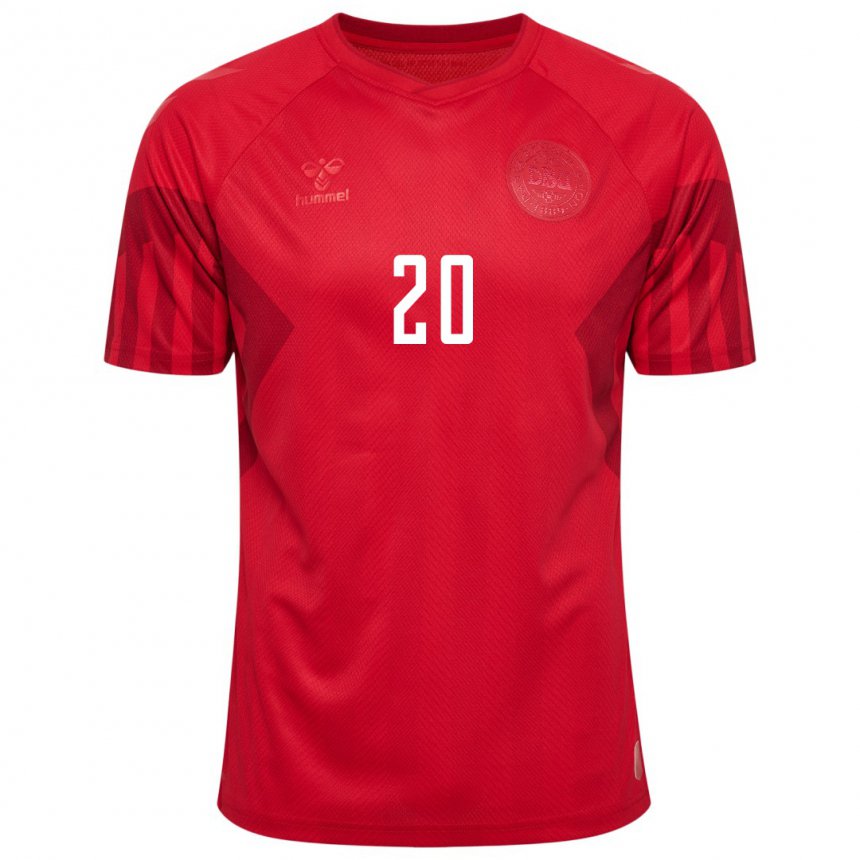 Herren Dänische Gustav Christensen #20 Rot Heimtrikot Trikot 22-24 T-shirt Schweiz