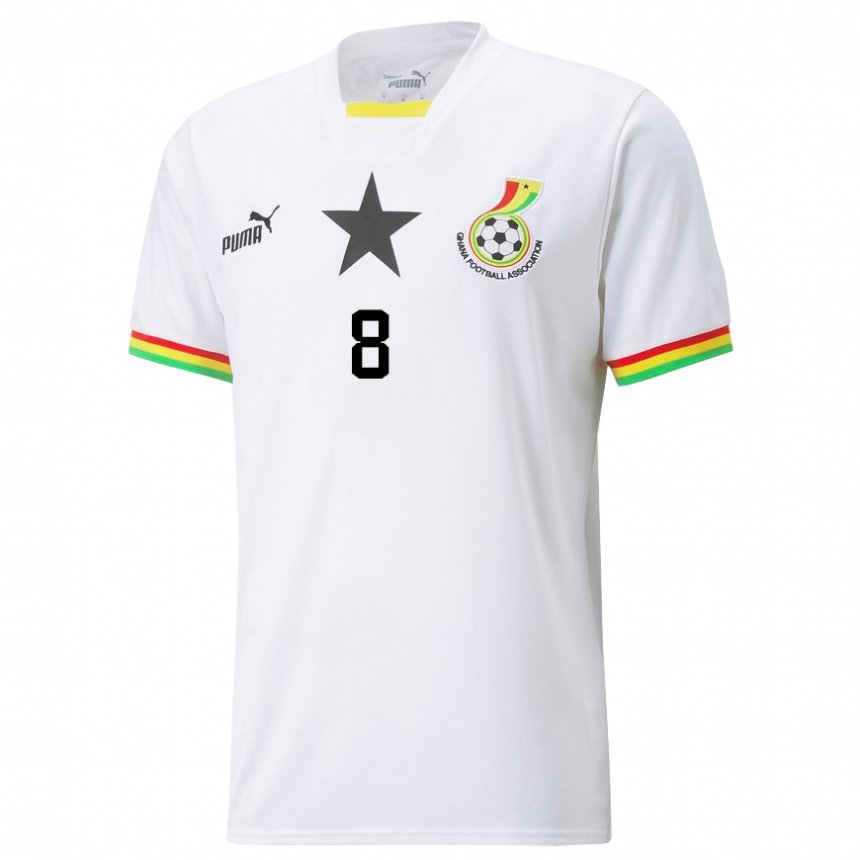 Homme Maillot Ghana Yaw Amankwa Baafi #8 Blanc Tenues Domicile 22-24 T-shirt Suisse
